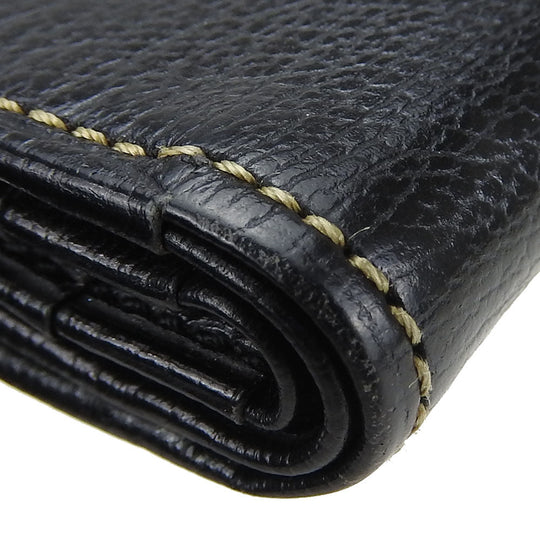 LOEWE Bifold Wallet leather black Velazquez Women Used Authentic