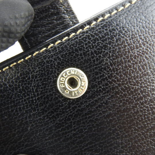 LOEWE Bifold Wallet leather black Velazquez Women Used Authentic