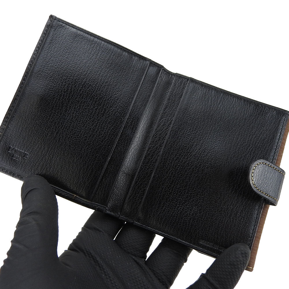 LOEWE Bifold Wallet leather black Velazquez Women Used Authentic