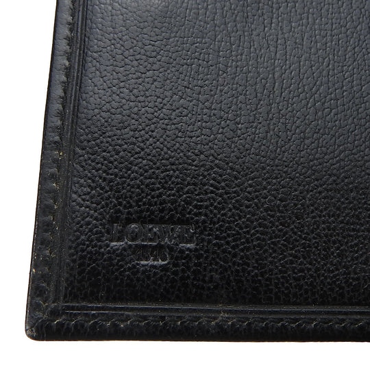 LOEWE Bifold Wallet leather black Velazquez Women Used Authentic