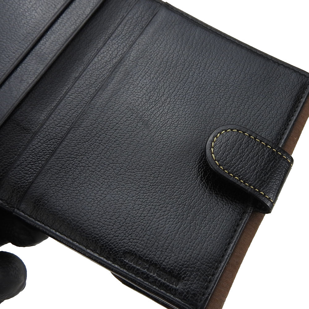 LOEWE Bifold Wallet leather black Velazquez Women Used Authentic