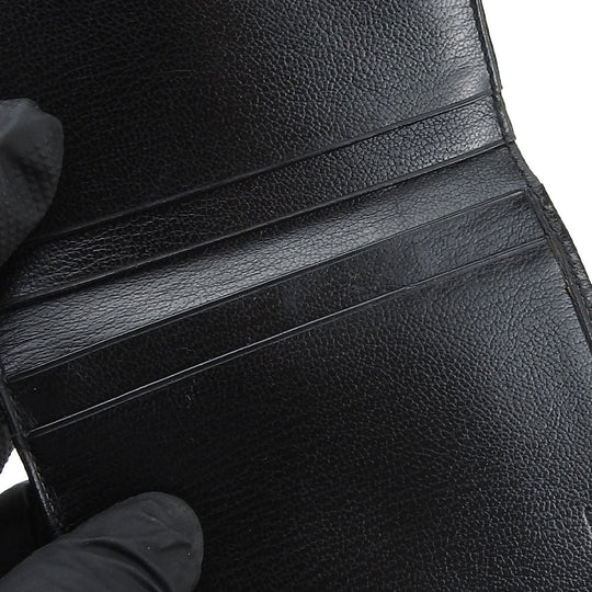 LOEWE Bifold Wallet leather black Velazquez Women Used Authentic