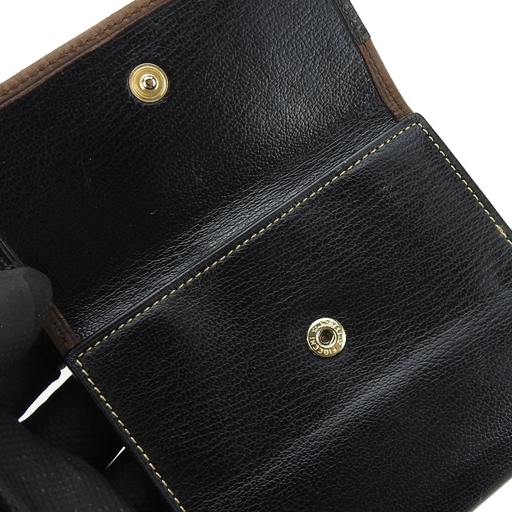 LOEWE Bifold Wallet leather black Velazquez Women Used Authentic