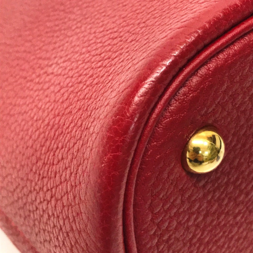 HERMES Handbag Fjord Gold Metal Bored 37 Women Used Authentic