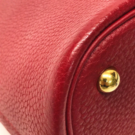 HERMES Handbag Fjord Gold Metal Bored 37 Women Used Authentic