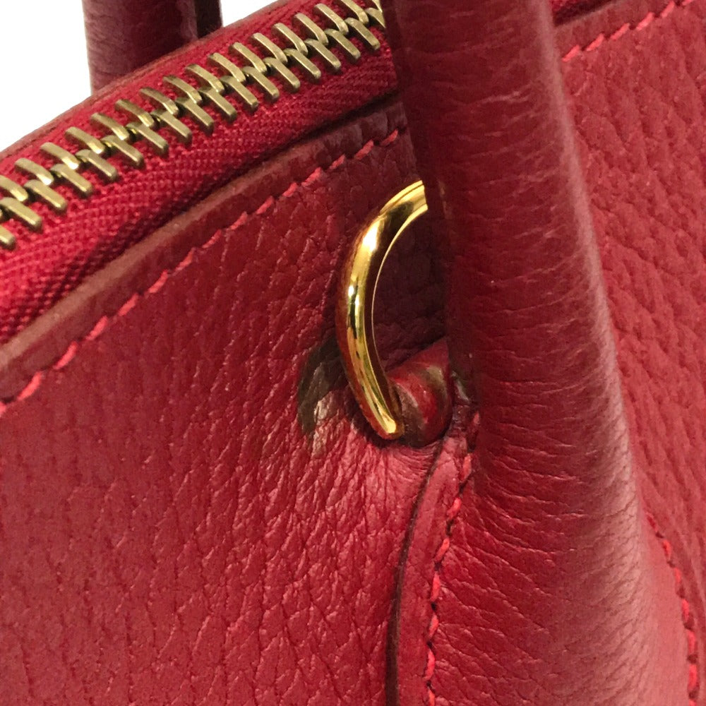 HERMES Handbag Fjord Gold Metal Bored 37 Women Used Authentic