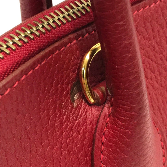 HERMES Handbag Fjord Gold Metal Bored 37 Women Used Authentic