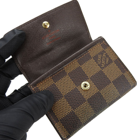 LOUIS VUITTON Coin case N61930 Damier Ebene Porto Monet Plat Women(Unisex) Used Authentic