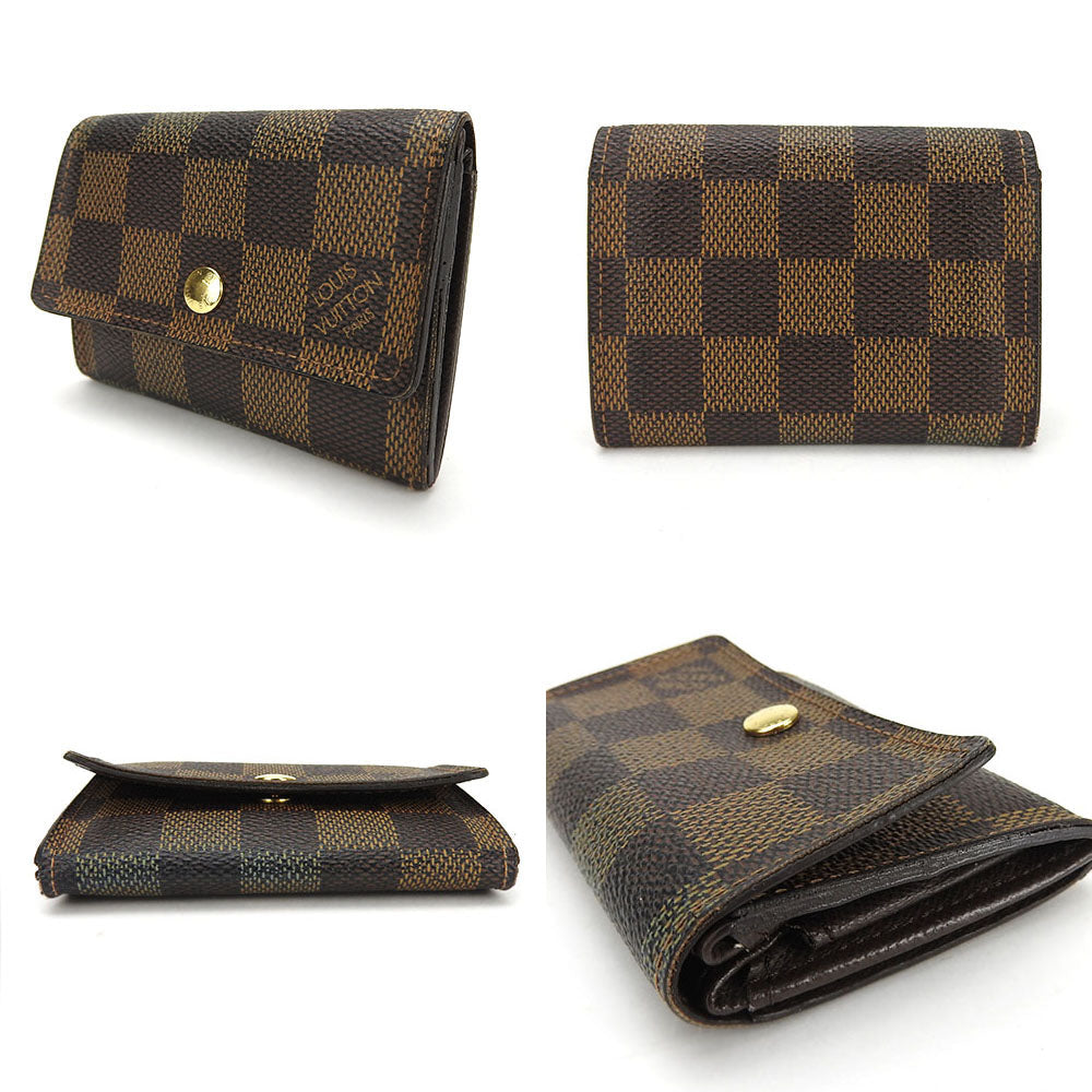 LOUIS VUITTON Coin case N61930 Damier Ebene Porto Monet Plat Women(Unisex) Used Authentic