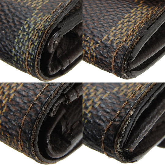 LOUIS VUITTON Coin case N61930 Damier Ebene Porto Monet Plat Women(Unisex) Used Authentic