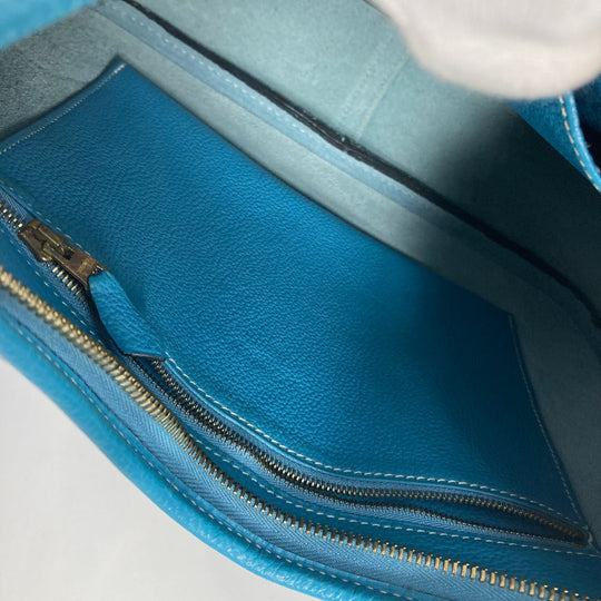 HERMES Shoulder Bag Togo blue Trim 31 Women Used Authentic