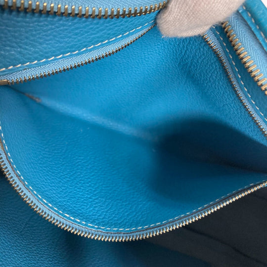 HERMES Shoulder Bag Togo blue Trim 31 Women Used Authentic