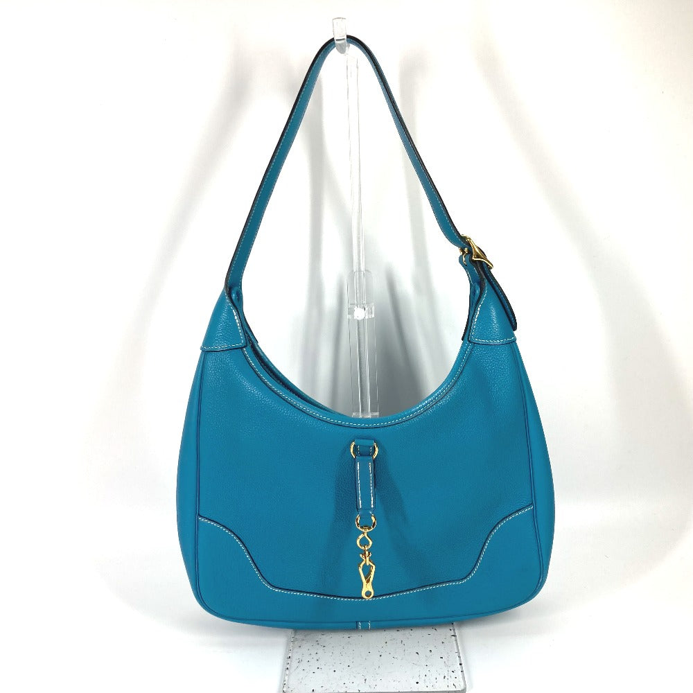 HERMES Shoulder Bag Togo blue Trim 31 Women Used Authentic