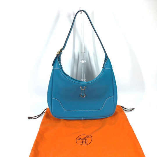 HERMES Shoulder Bag Togo blue Trim 31 Women Used Authentic