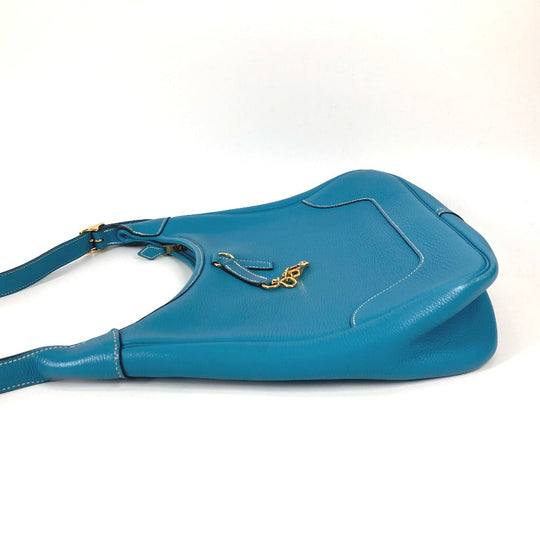 HERMES Shoulder Bag Togo blue Trim 31 Women Used Authentic