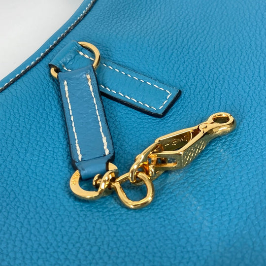 HERMES Shoulder Bag Togo blue Trim 31 Women Used Authentic