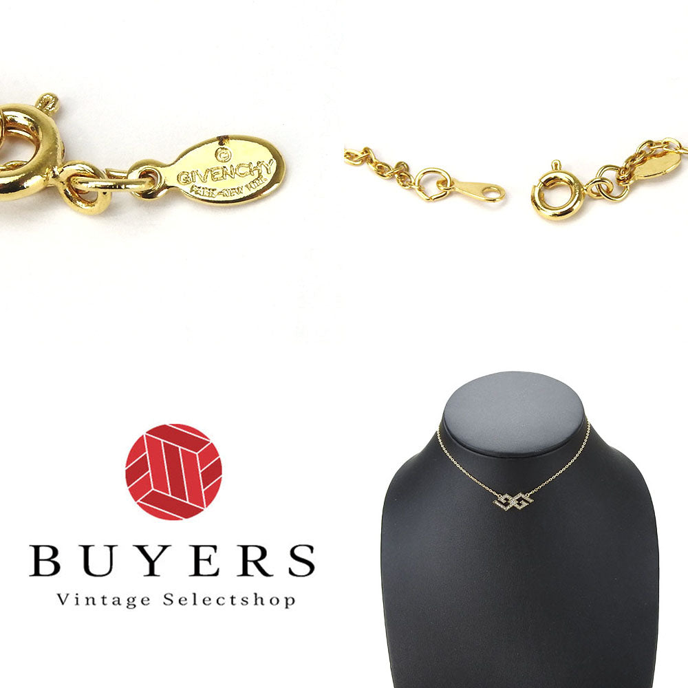 Givenchy Necklace metal gold Rhinestone Women Used Authentic
