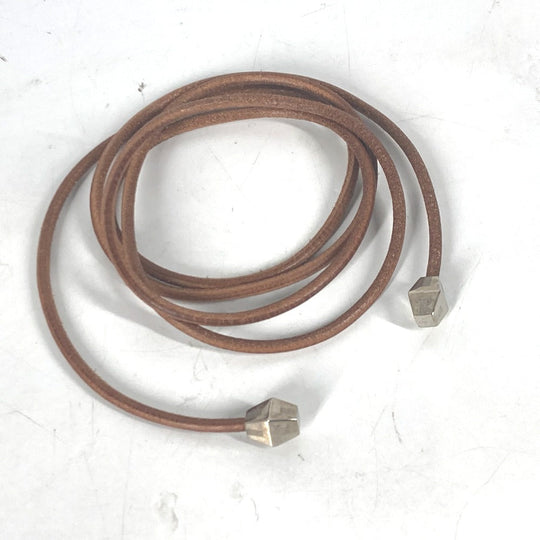 HERMES belt leather beige String belt Women Used Authentic
