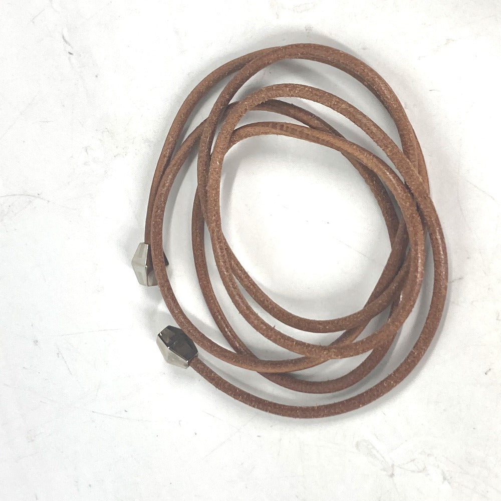 HERMES belt leather beige String belt Women Used Authentic