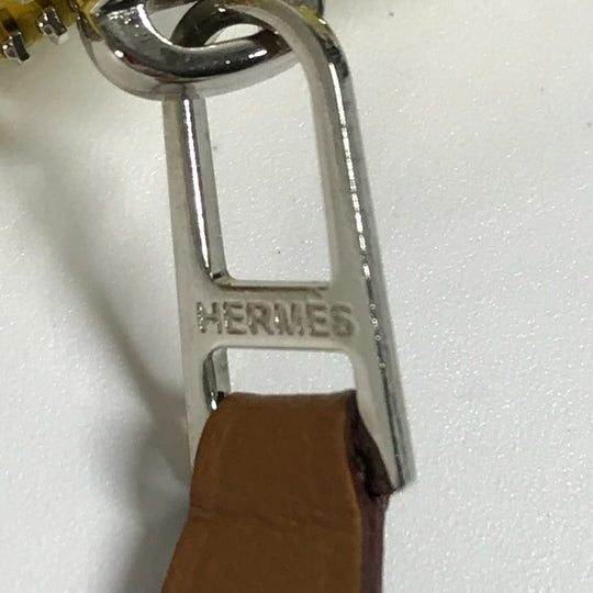 HERMES Pouch canvas yellow Flat pouch, bag, clutch bag Pouch H Tissage H Logo Women Used Authentic