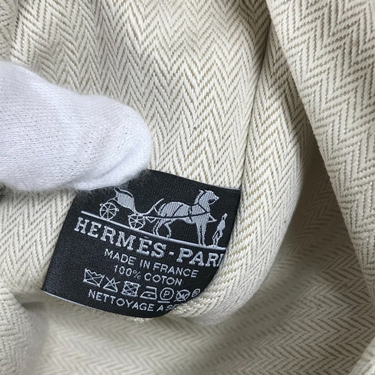 HERMES Pouch canvas yellow Flat pouch, bag, clutch bag Pouch H Tissage H Logo Women Used Authentic