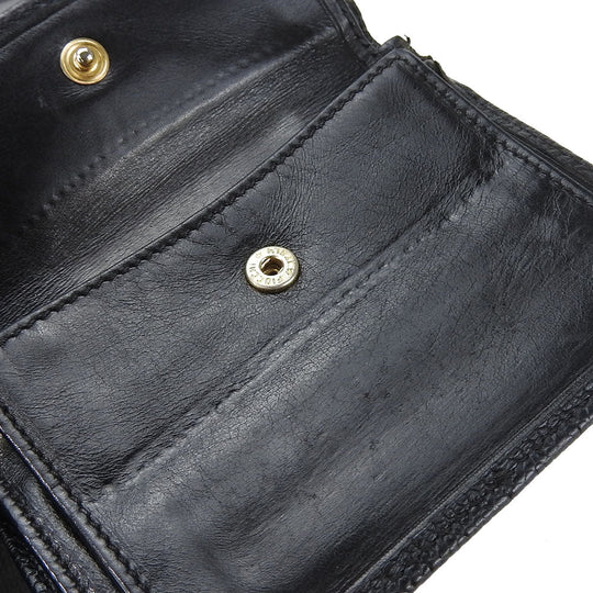 CHANEL Tri-fold wallet Caviar skin black Women Used Authentic