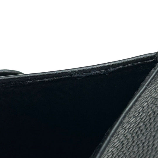 CHANEL Tri-fold wallet Caviar skin black Women Used Authentic