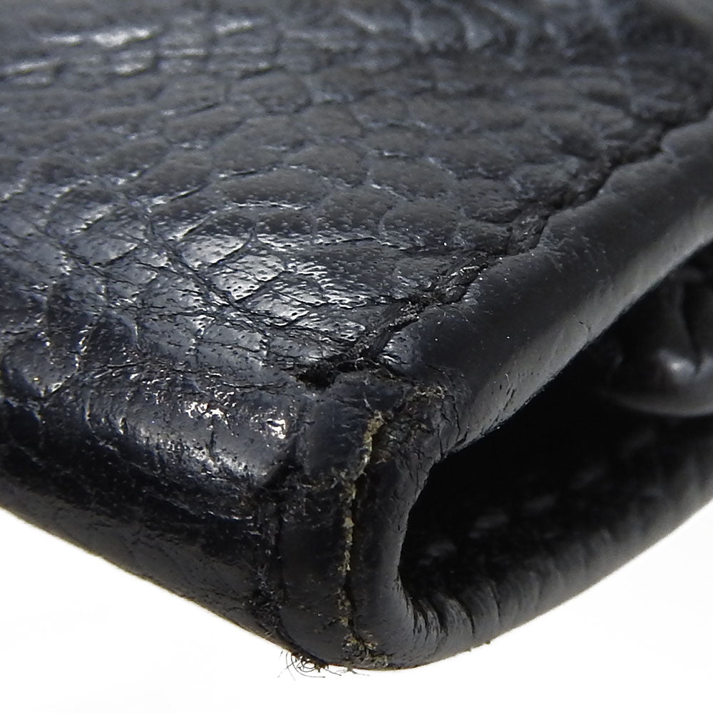 CHANEL Tri-fold wallet Caviar skin black Women Used Authentic