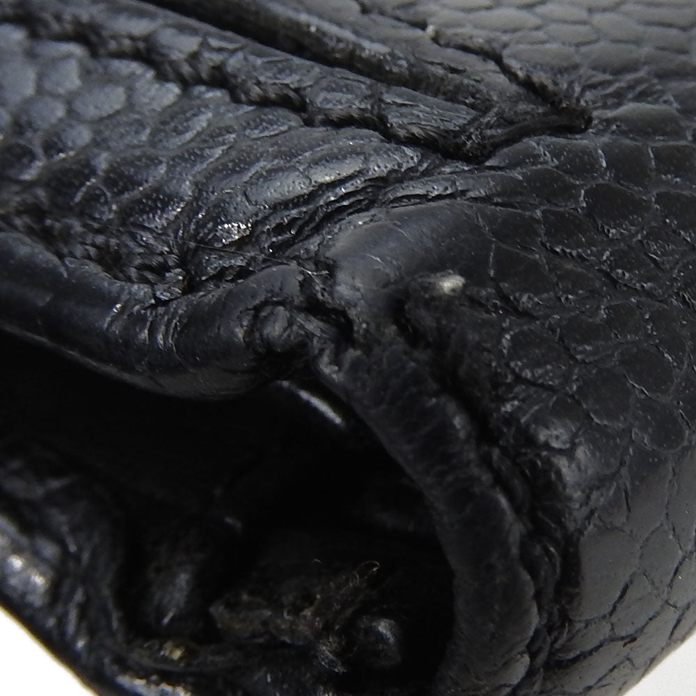 CHANEL Tri-fold wallet Caviar skin black Women Used Authentic