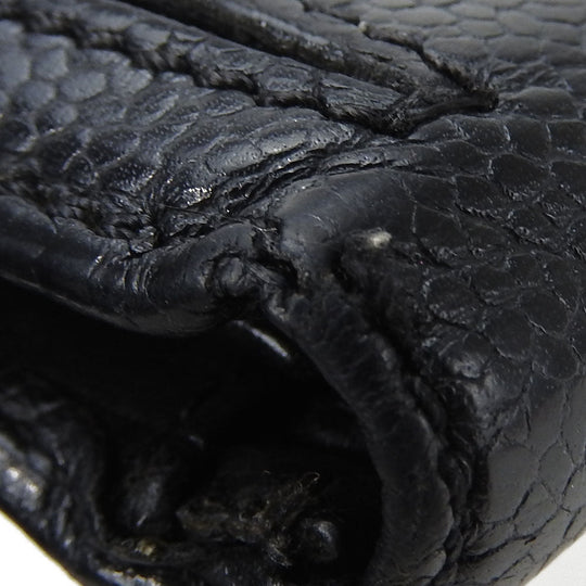 CHANEL Tri-fold wallet Caviar skin black Women Used Authentic