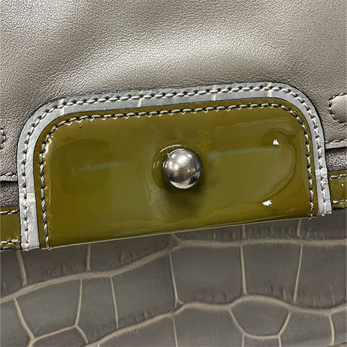 COACH Tote Bag 18303 Leather, Patent Leather gray Women Used Authentic