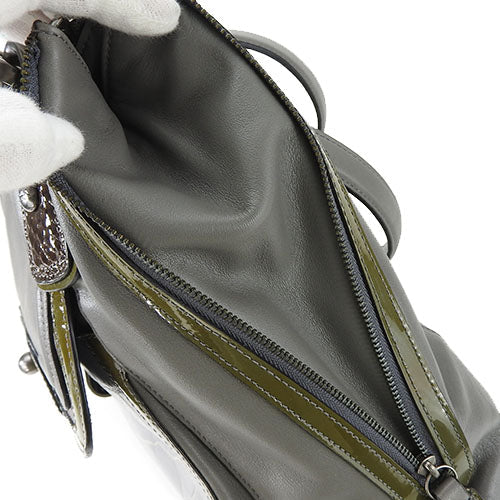 COACH Tote Bag 18303 Leather, Patent Leather gray Women Used Authentic