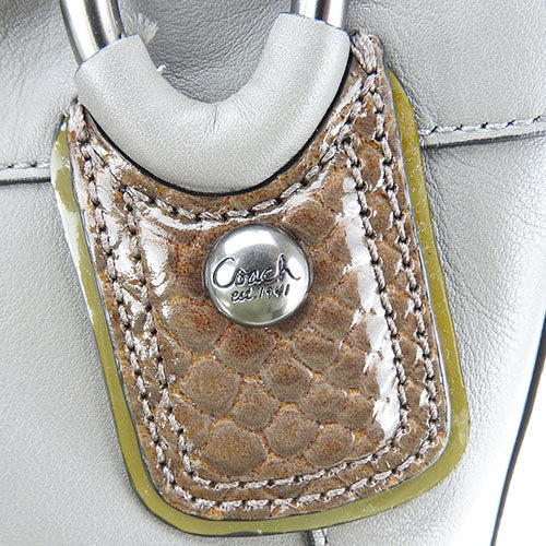 COACH Tote Bag 18303 Leather, Patent Leather gray Women Used Authentic