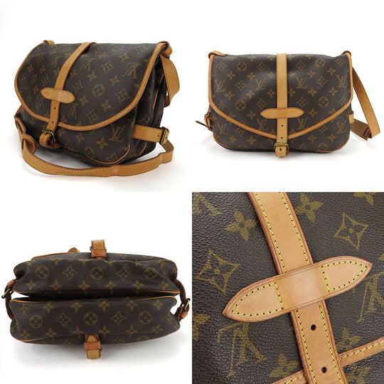 LOUIS VUITTON Shoulder Bag M42256 Monogram Brown Saumur 30 mens(Unisex) Used Authentic