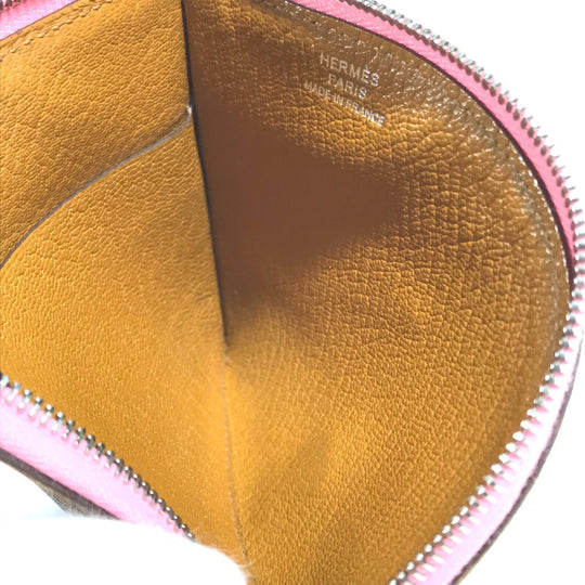 HERMES Coin case leather Brown Paddock Horse Cheval Women Secondhand Authentic