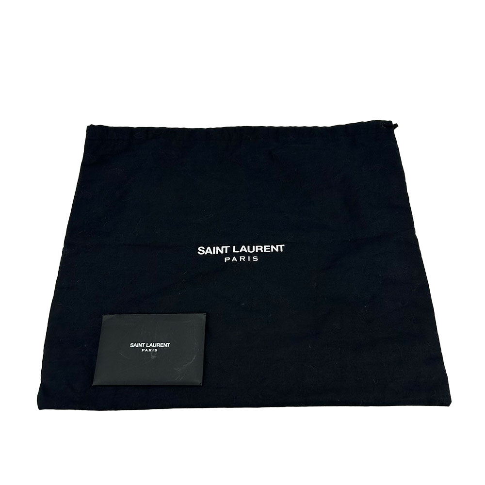 SAINT LAURENT Shoulder Bag leather black Envelope Satchel Women Used Authentic
