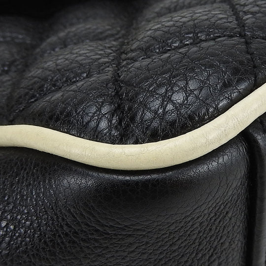 SAINT LAURENT Shoulder Bag leather black Envelope Satchel Women Used Authentic