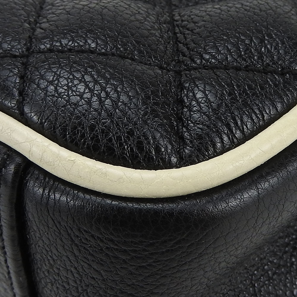 SAINT LAURENT Shoulder Bag leather black Envelope Satchel Women Used Authentic