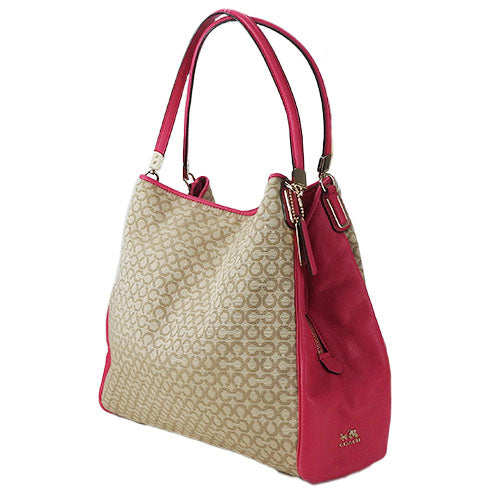 COACH Tote Bag 26282 Canvas, Leather pink Women Used Authentic