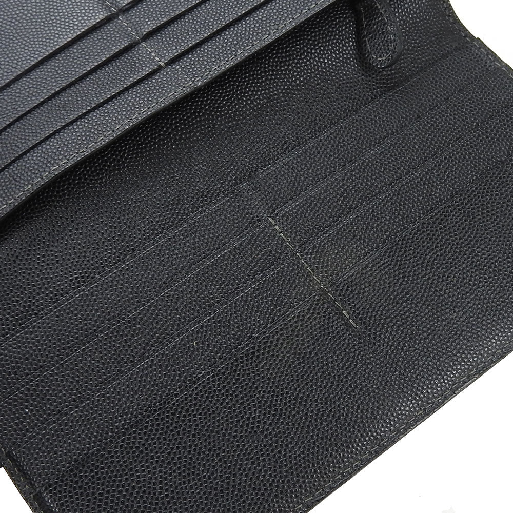 CARTIER Long Wallet Purse leather black Santos Do mens Used Authentic