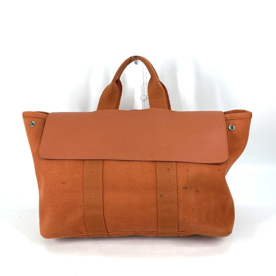 HERMES Tote Bag Canvas / Leather Orange bag handbag Valparaiso MM Women Used Authentic