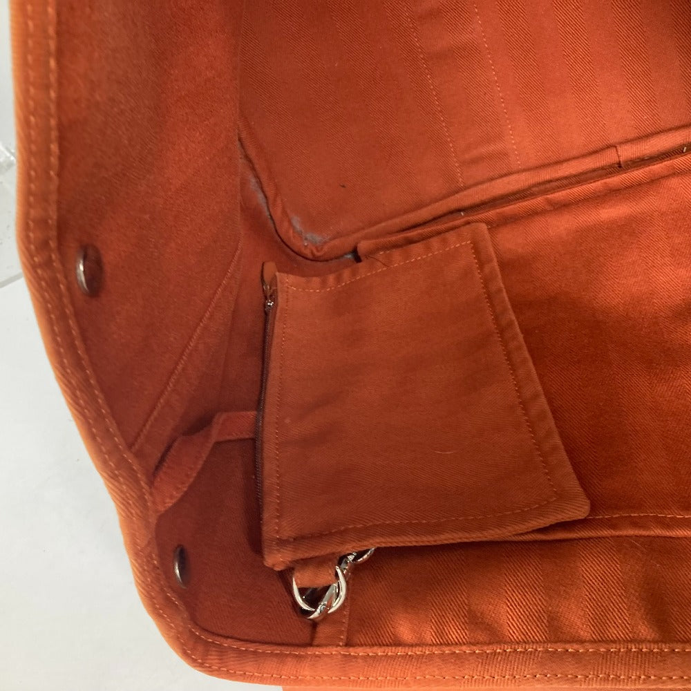 HERMES Tote Bag Canvas / Leather Orange bag handbag Valparaiso MM Women Used Authentic