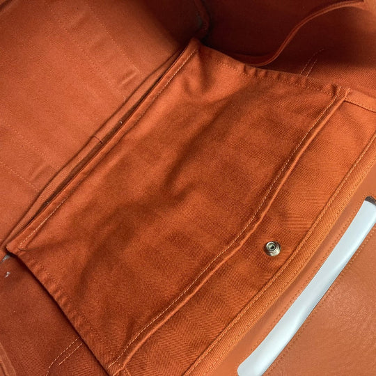 HERMES Tote Bag Canvas / Leather Orange bag handbag Valparaiso MM Women Used Authentic