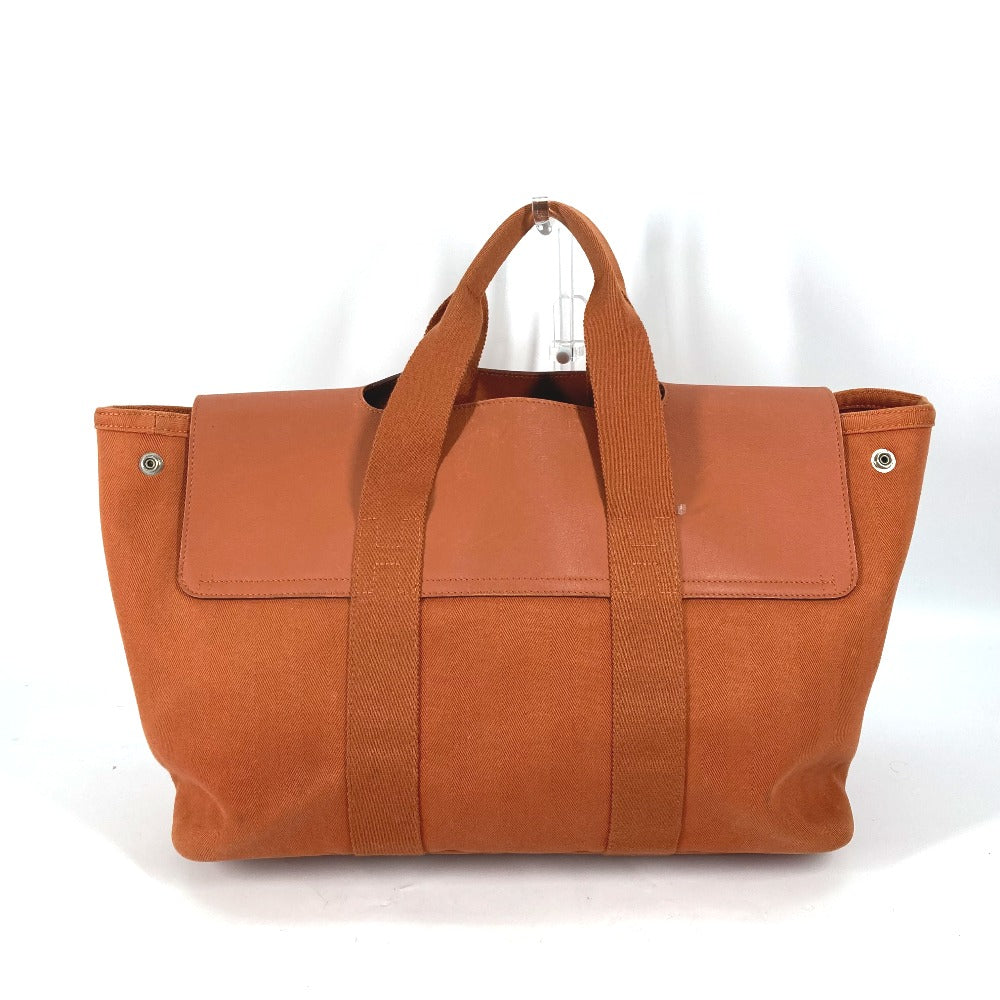 HERMES Tote Bag Canvas / Leather Orange bag handbag Valparaiso MM Women Used Authentic