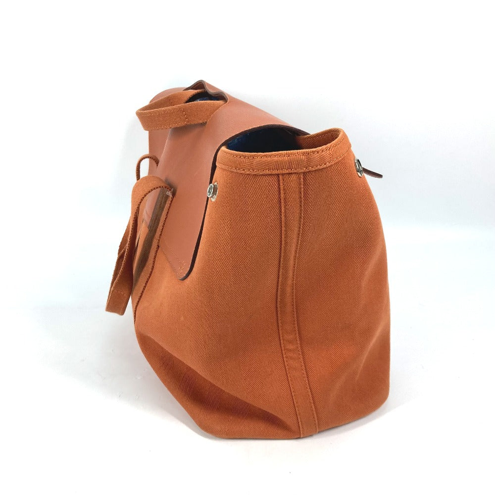HERMES Tote Bag Canvas / Leather Orange bag handbag Valparaiso MM Women Used Authentic