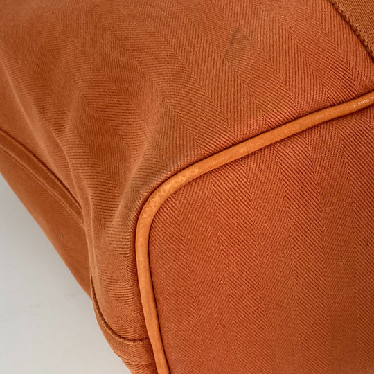HERMES Tote Bag Canvas / Leather Orange bag handbag Valparaiso MM Women Used Authentic