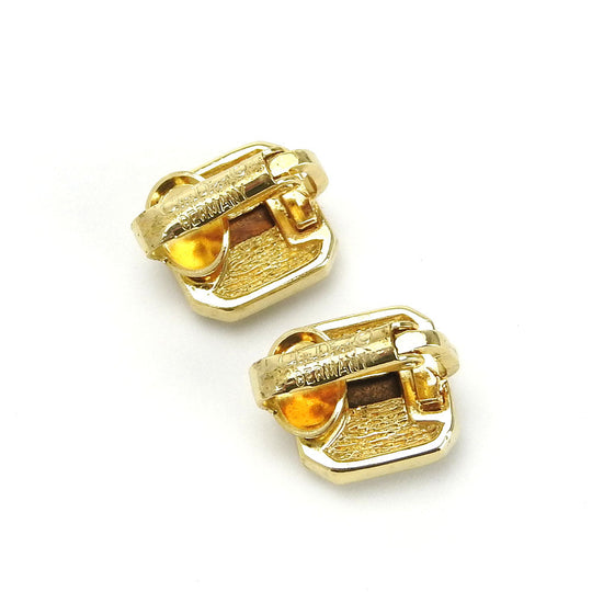 Christian Dior Earring Metal, Rhinestone gold Women Used Authentic
