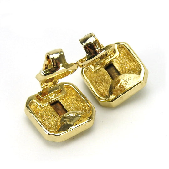 Christian Dior Earring Metal, Rhinestone gold Women Used Authentic