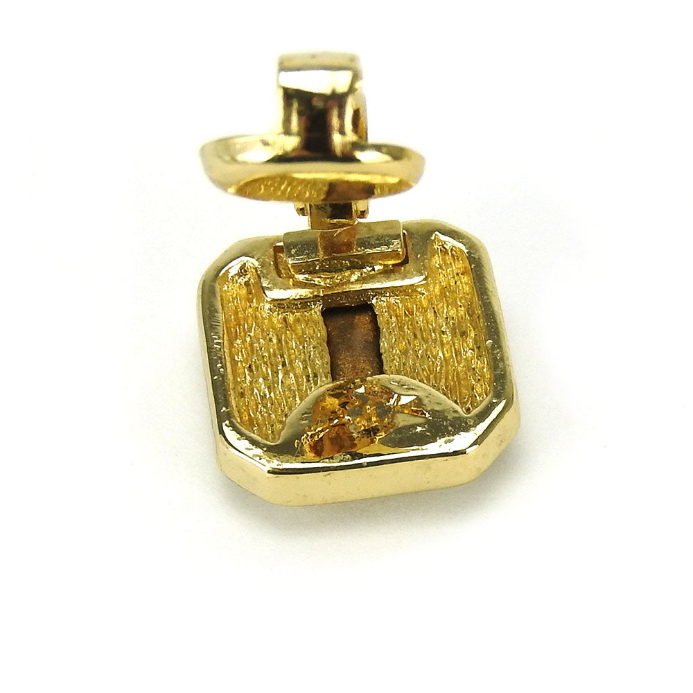 Christian Dior Earring Metal, Rhinestone gold Women Used Authentic