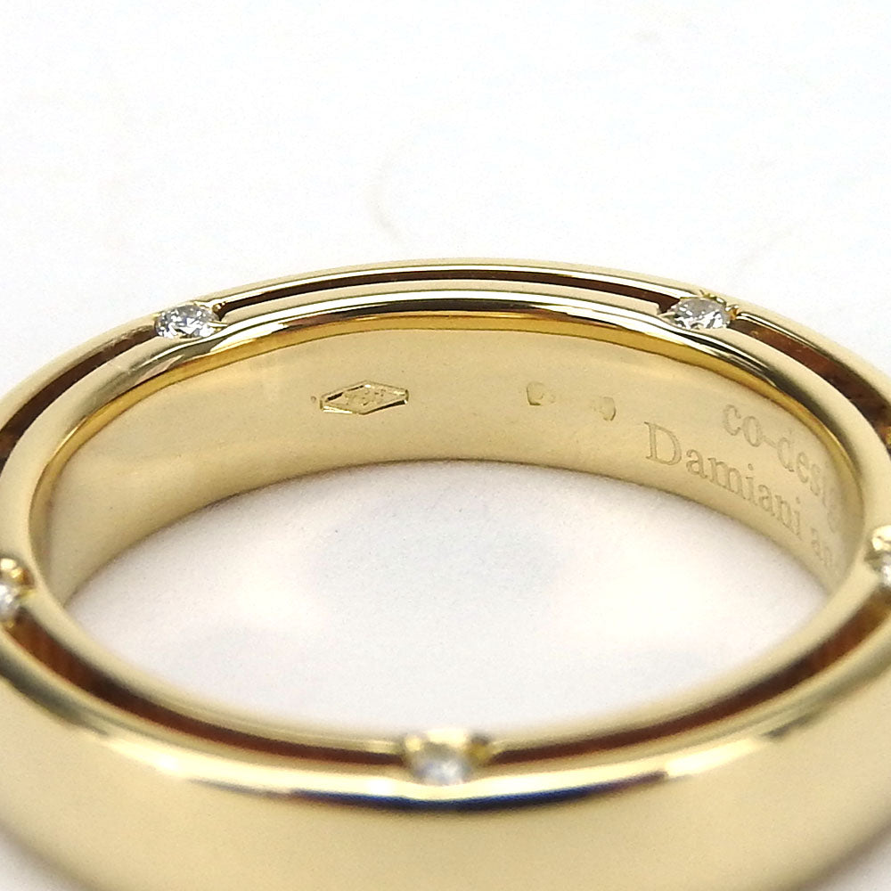 Damiani Ring K18 Yellow Gold, Diamond gold D side Women Used Authentic